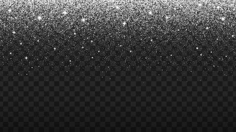 Falling silver glitter particles vector background 스톡 일러스트