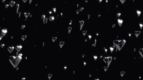 Falling-Silver-Hearts Stock Footage 316979454