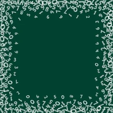 Falling sketch chalk numbers. Math study concept with flying digits. Delightful Illustrazione stock