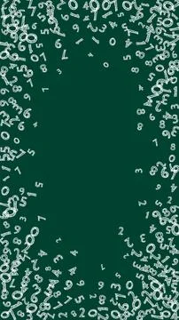 Falling sketch chalk numbers. Math study concept with flying digits. Classic Illustrazione stock