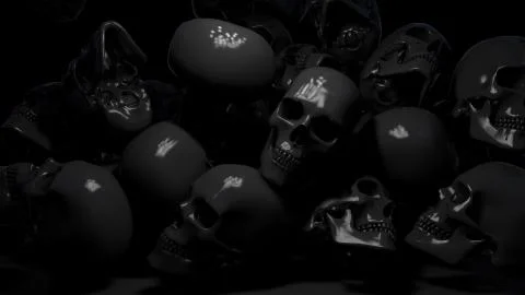 Falling skulls Illustrazione stock