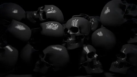 Falling skulls Stock Illustration