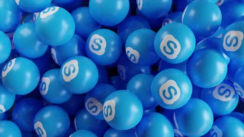 Falling Skype Icons Ball Video stock 205070365