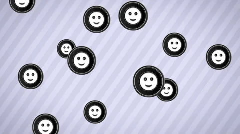 Falling smile icons. Looping. Alpha channel. Stock Footage 63343218