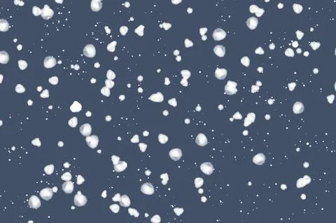 Falling snow against a dark blue sky. Festive background with white spots Stock Illustration