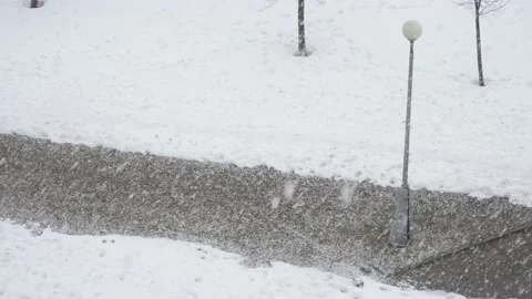 Falling Snow and Heating main Vídeos de archivo 164839763