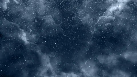 Falling Snow And Lightning Storm 库存影片 94661966