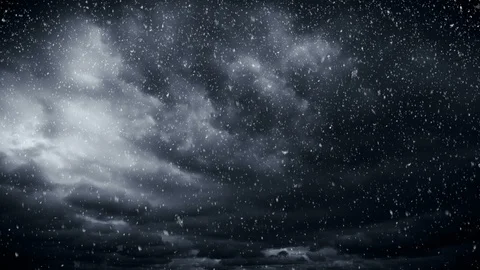 Falling Snow And Lightning Storm 库存影片 94664742
