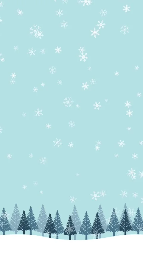 Falling Snow and Pine Forest Winter Landscape on Blue Background. Christmas and Stock Footage 321045809