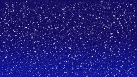 Falling snow on background of blue sky Stock Illustration