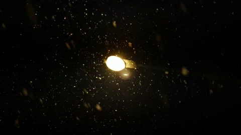 Falling snow on the background of a lantern in winter close-up Stock Footage 170719209