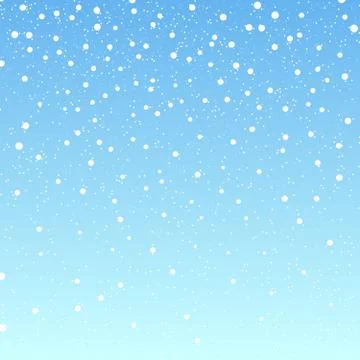 Falling snow background. Vector illustration with snowflakes. Snowing sky. Stock Illustration