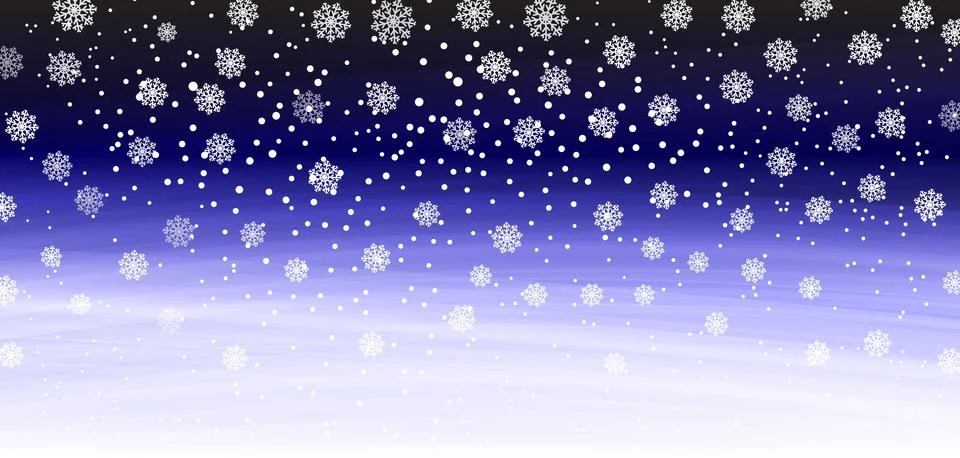 Falling snow background. Vector illustration with snowflakes. Snowing sky. Stock Illustration