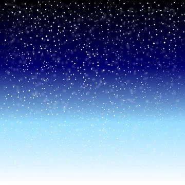 Falling snow background. Vector illustration with snowflakes. Snowing sky. Stock Illustration