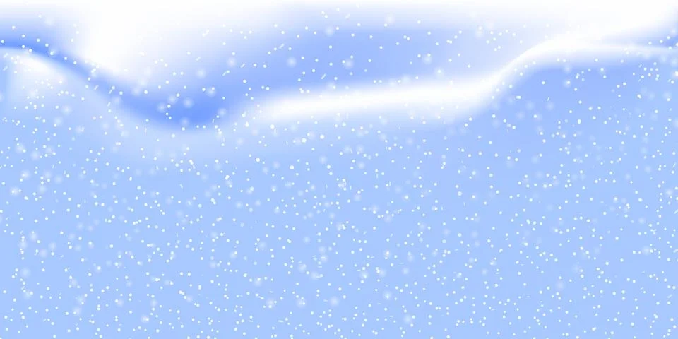 Falling snow background. Vector illustration with snowflakes. Snowing sky. Stock Illustration