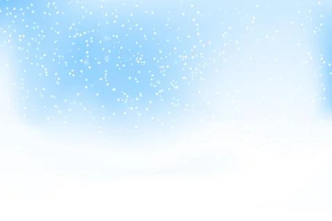 Falling snow background. Vector illustration with snowflakes. Snowing sky. Stock Illustration