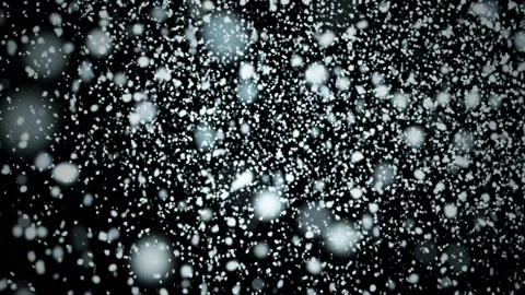Falling Snow on a black background. Blizzard Animation. Stock Footage 171956094