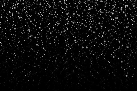 Falling snow on black background design element. Vector eps 10. Stock Illustration