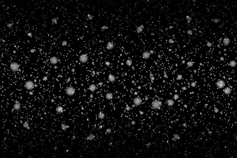 Falling snow on black background design element. Vector eps 10. Stock Illustration