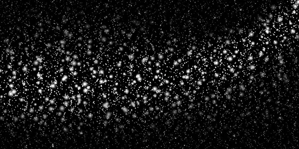 Falling snow on black background design element. Vector eps 10. Stock Illustration