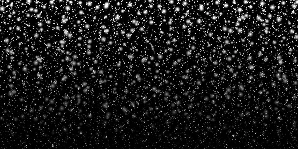 Falling snow on black background design element. Vector eps 10. Stock Illustration