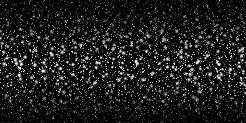 Falling snow on black background design element. Vector eps 10. Stock Illustration