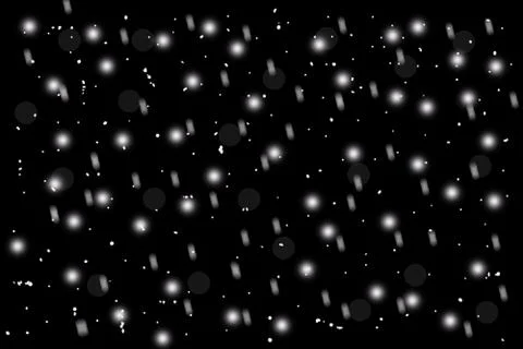 Falling snow on black background. Stock Illustration