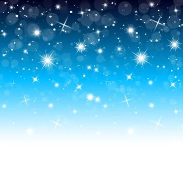 Falling snow blue christmas background. Winter vector illustration for backdr Stock Illustration