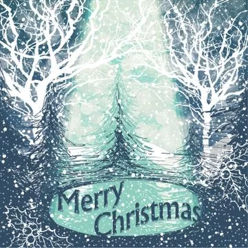 Falling snow. christmas background with text 库存插图