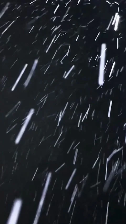 Falling snow in the dark night (Vertical) Stock Footage 304236201