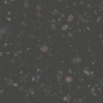 Falling snow flake purple overlay effect teplate isolated on transparent Stock Illustration