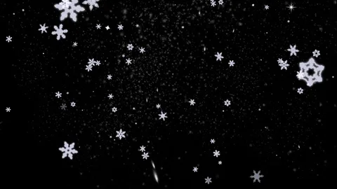 Falling snow flakes with dark background Stock Footage 124004941