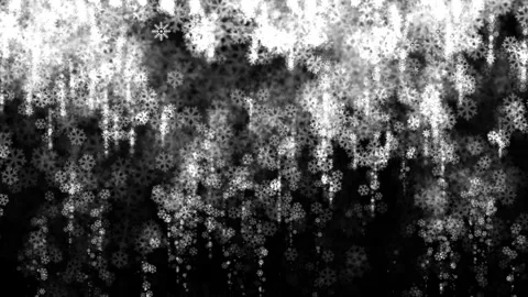 Falling Snow Flakes Effect In Black Screen Stock Footage 242658769