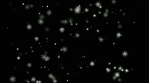 Falling snow flakes motion graphics with night background Stock Footage 138340198