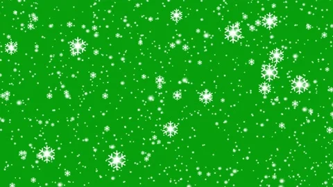 Falling snow flakes motion graphics with green screen background Stock Footage 163228370