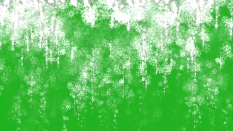 Falling snow flakes motion graphics with green screen background Stock Footage 231093176