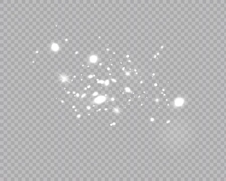 Falling Snow on Gray, Vector. Christmas Weather. .Glow light effect. Vector Stock Illustration