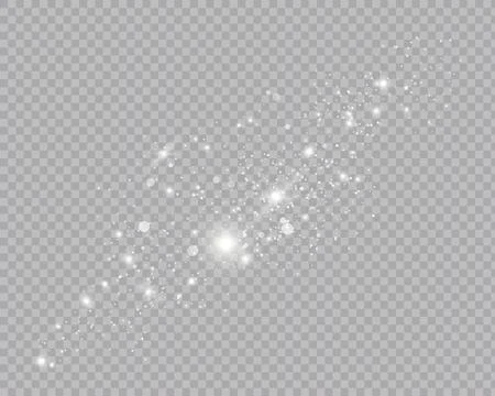 Falling Snow on Gray, Vector. Christmas Weather. .Glow light effect. Vector Stock Illustration
