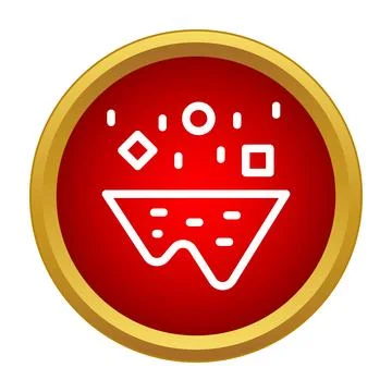 Falling snow icon with geometric shapes in red circle Illustrazione stock