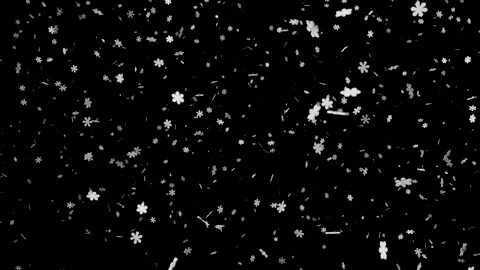 Falling snow isolated on black background Stock Footage 145358595