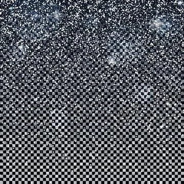 Falling snow isolated on transparent background. Christmas abstract backgroun Stock Illustration
