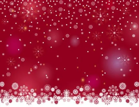 Falling snow magic border on a dark wine background. Abstract winter night li Stock Illustration