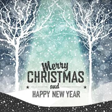 Falling snow. merry christmas background with text 스톡 일러스트