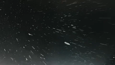Falling snow at night. Snowflakes falling from the sky during snowstorm Stock Footage 304902477