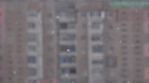 The falling snow outside the window. Stock Footage 83131524