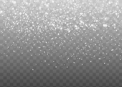 Falling Snow Overlay Background. Snowfall Winter Christmas Background. Vector Stock Illustration
