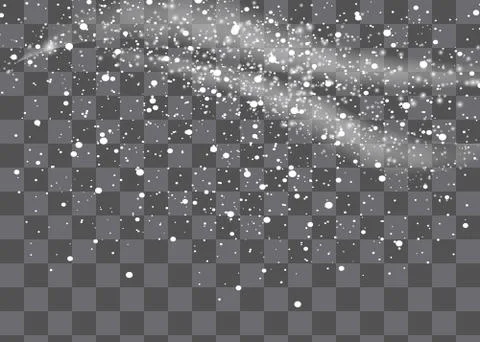 Falling Snow Overlay Background. Snowfall Winter Christmas Background. Vector Stock Illustration