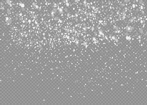 Falling Snow Overlay Background. Snowfall Winter Christmas Background. Vector Stock Illustration