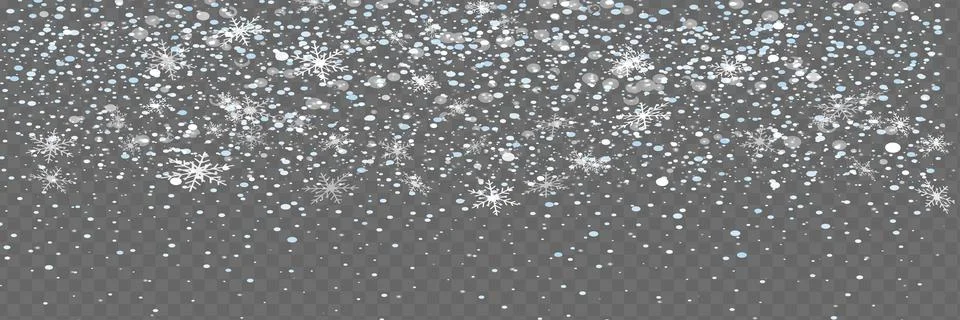 Falling Snow Overlay Background. Snowfall Winter Christmas Background. Stock Illustration