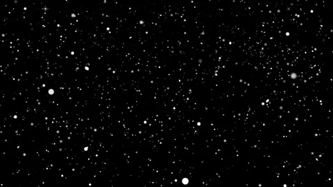 Falling snow overlay on black background. Winter weather effect for creative Stock Footage 340118813